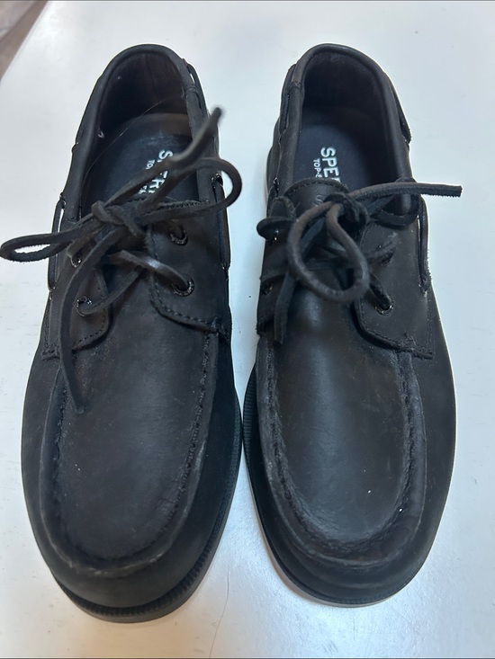 Sperry Other - Sperry Boys black  Leather Boat Shoes with Laces